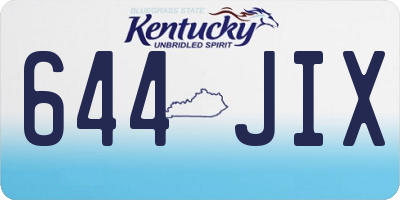 KY license plate 644JIX