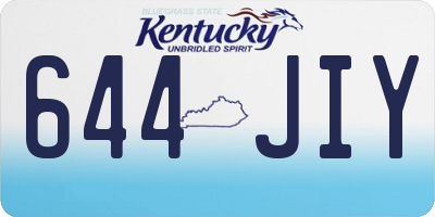 KY license plate 644JIY