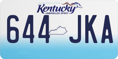 KY license plate 644JKA