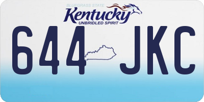 KY license plate 644JKC