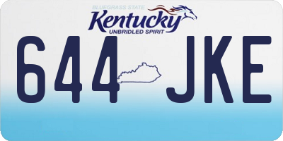 KY license plate 644JKE