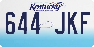 KY license plate 644JKF
