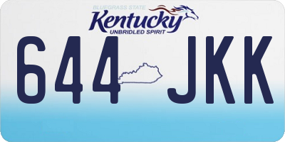 KY license plate 644JKK