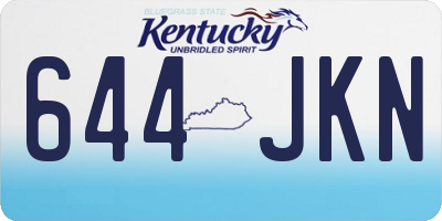 KY license plate 644JKN