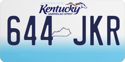 KY license plate 644JKR