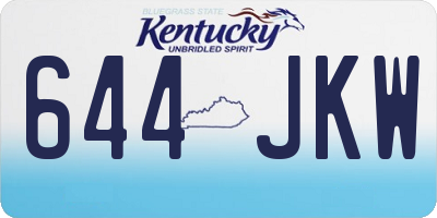 KY license plate 644JKW
