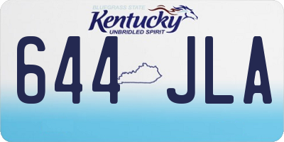 KY license plate 644JLA