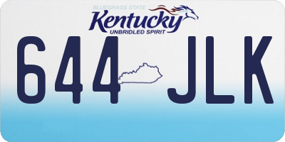 KY license plate 644JLK
