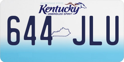 KY license plate 644JLU