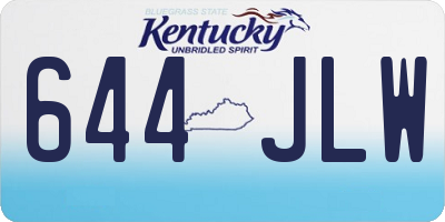 KY license plate 644JLW