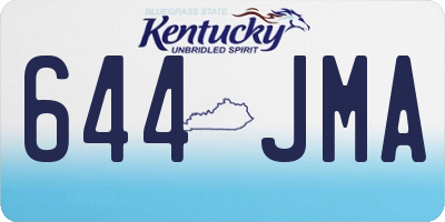 KY license plate 644JMA