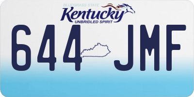 KY license plate 644JMF