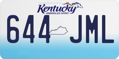 KY license plate 644JML