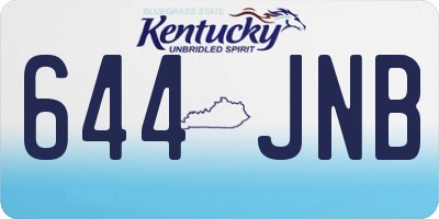 KY license plate 644JNB