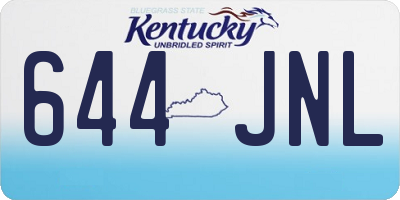 KY license plate 644JNL