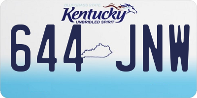 KY license plate 644JNW