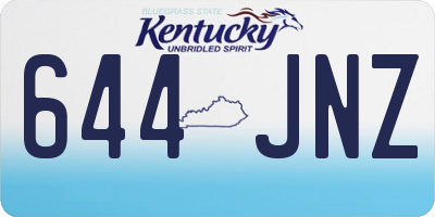 KY license plate 644JNZ