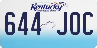 KY license plate 644JOC