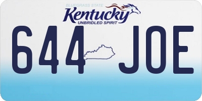 KY license plate 644JOE
