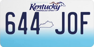 KY license plate 644JOF