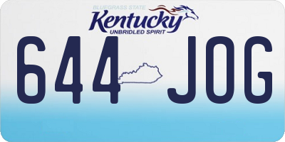 KY license plate 644JOG