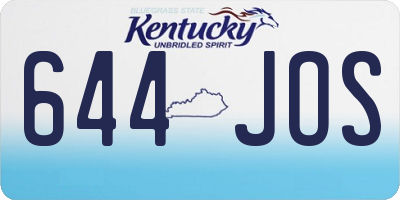 KY license plate 644JOS