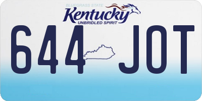 KY license plate 644JOT