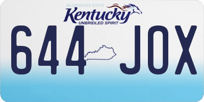 KY license plate 644JOX