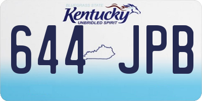KY license plate 644JPB