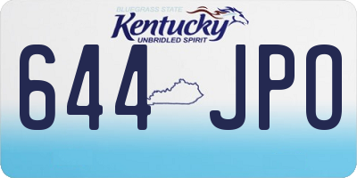 KY license plate 644JPO