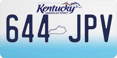 KY license plate 644JPV