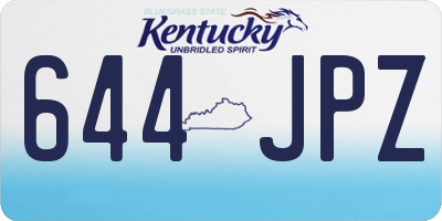 KY license plate 644JPZ