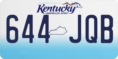 KY license plate 644JQB