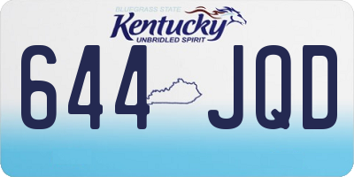KY license plate 644JQD