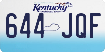 KY license plate 644JQF