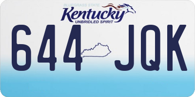 KY license plate 644JQK