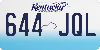 KY license plate 644JQL