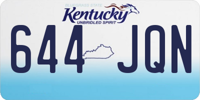 KY license plate 644JQN