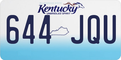 KY license plate 644JQU