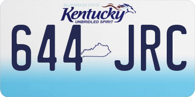 KY license plate 644JRC