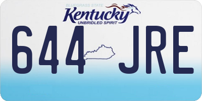 KY license plate 644JRE
