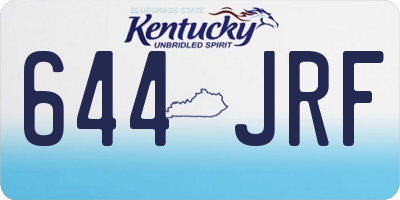 KY license plate 644JRF