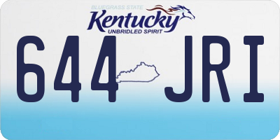KY license plate 644JRI