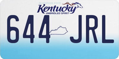 KY license plate 644JRL