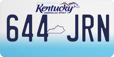 KY license plate 644JRN