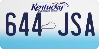 KY license plate 644JSA