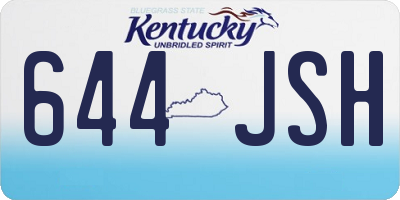 KY license plate 644JSH
