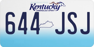 KY license plate 644JSJ