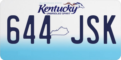 KY license plate 644JSK