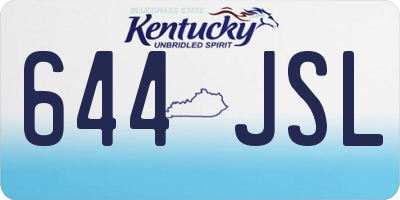 KY license plate 644JSL